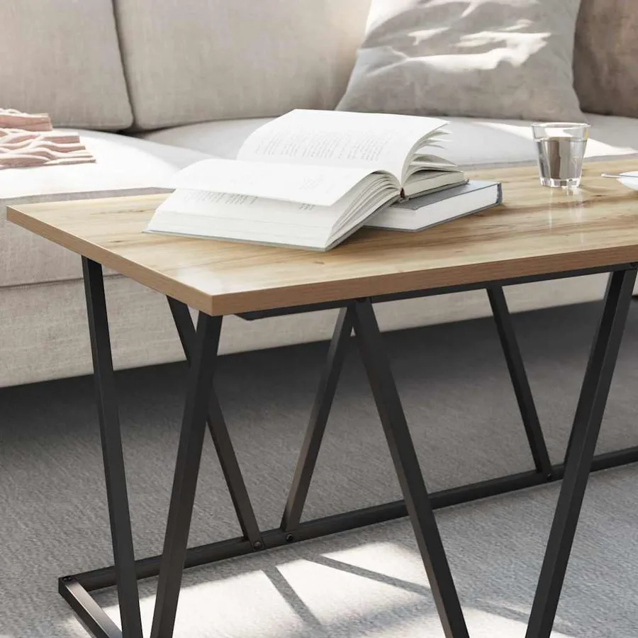 Table basse Chêne artisanal 100 x 50 x 40 cm - 4