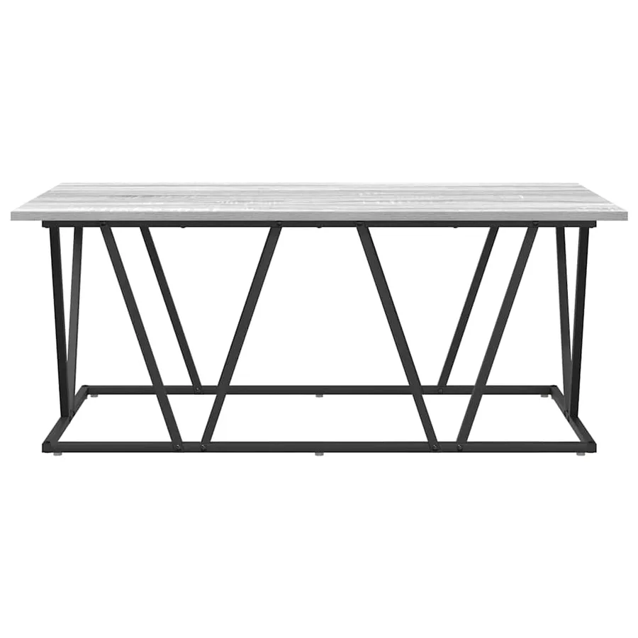 Table basse Gris 100 x 50 x 40 cm Bois d'ingénierie et métal - 5
