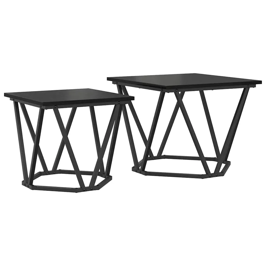 Ensemble de tables d'appoint 2 pcs Chêne noir 50 x 50 x 40 cm - 2