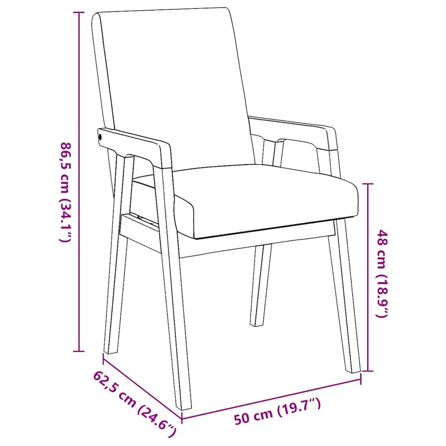 Chaises de salle à manger avec coussins (2 pcs) bois massif blanc caoutchouc - 11
