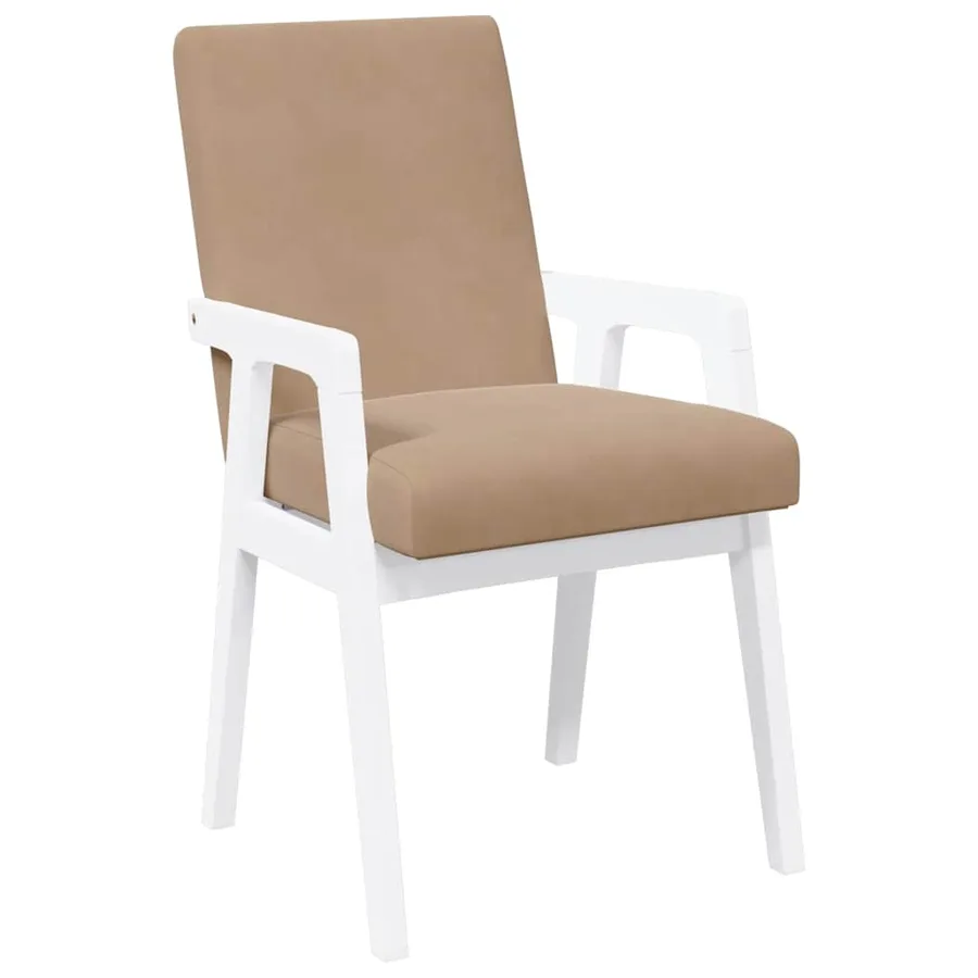 Chaises de salle à manger avec coussins (2 pcs) bois massif blanc caoutchouc - 4