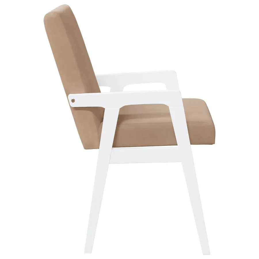 Chaises de salle à manger avec coussins (2 pcs) bois massif blanc caoutchouc - 6