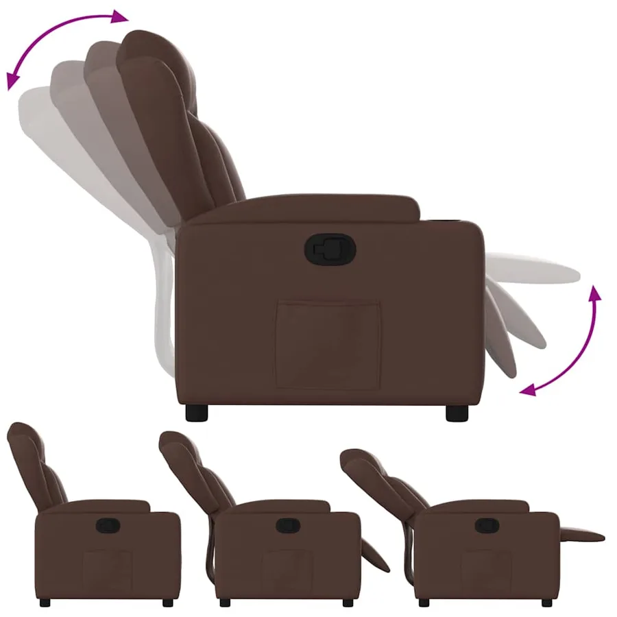 Fauteuil inclinable Marron Similicuir - 6