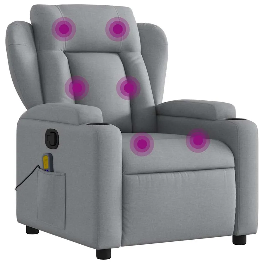 Fauteuil de massage inclinable Gris clair Tissu - 2