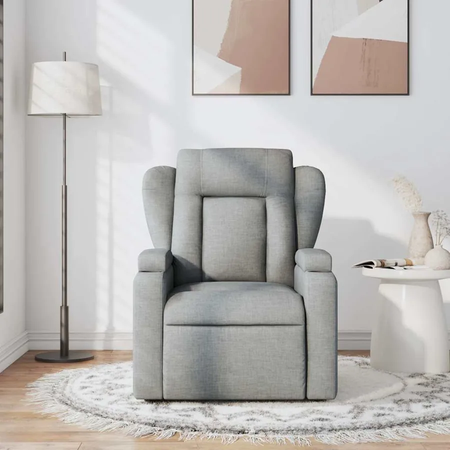 Fauteuil de massage inclinable Gris clair Tissu - 3