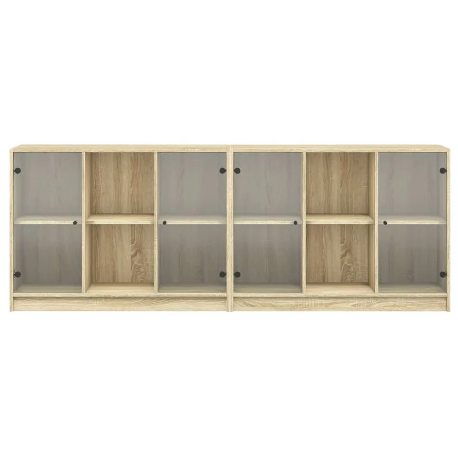 Bibliothèque avec portes chêne sonoma 204x37x75 cm - 6