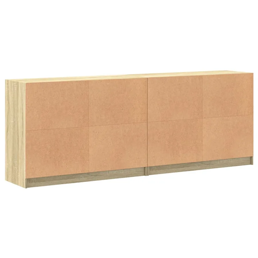 Bibliothèque avec portes chêne sonoma 204x37x75 cm - 8