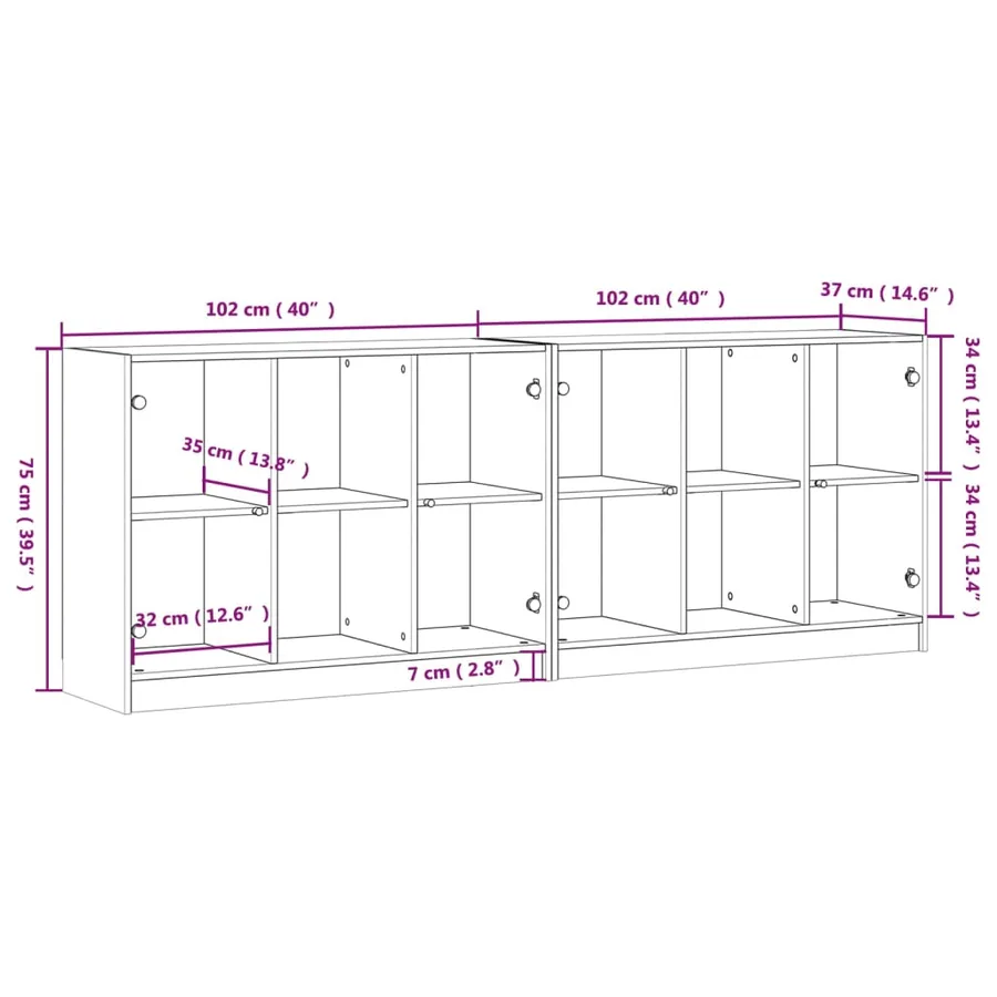 Bibliothèque avec portes blanc 204x37x75 cm bois d'ingénierie - 11