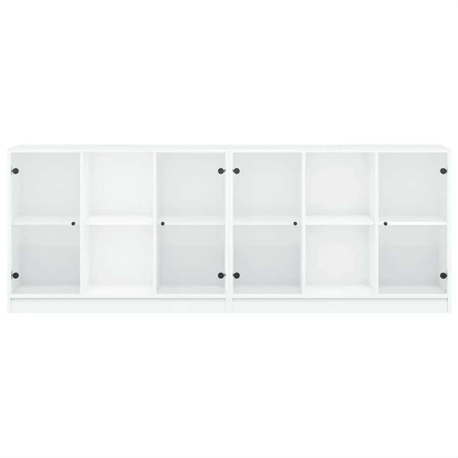 Bibliothèque avec portes blanc 204x37x75 cm bois d'ingénierie - 6