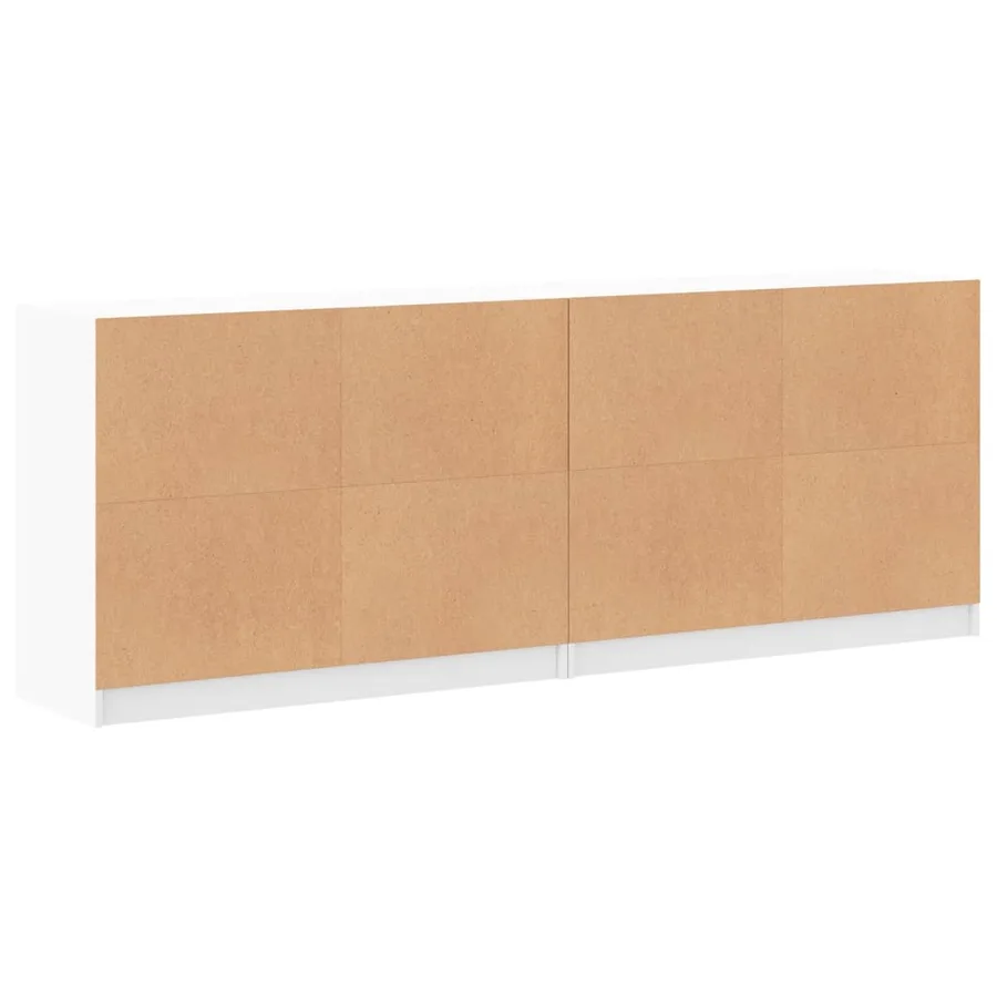 Bibliothèque avec portes blanc 204x37x75 cm bois d'ingénierie - 8