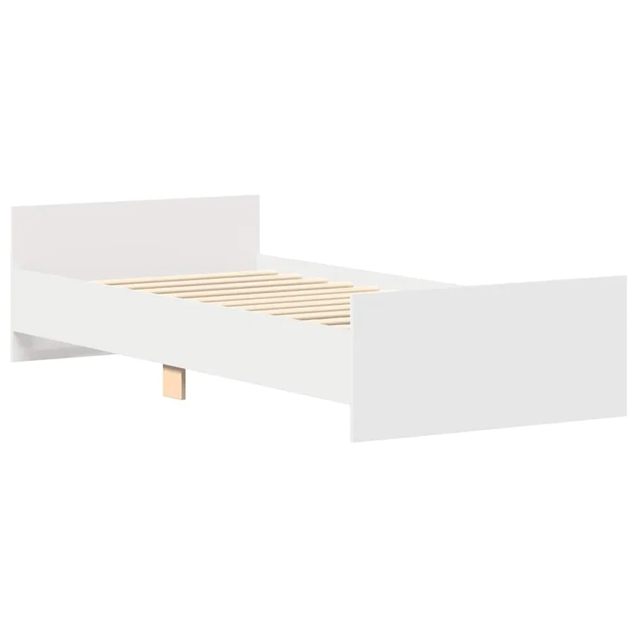 Cadre de lit sans matelas blanc 100x200 cm bois d'ingénierie - 10