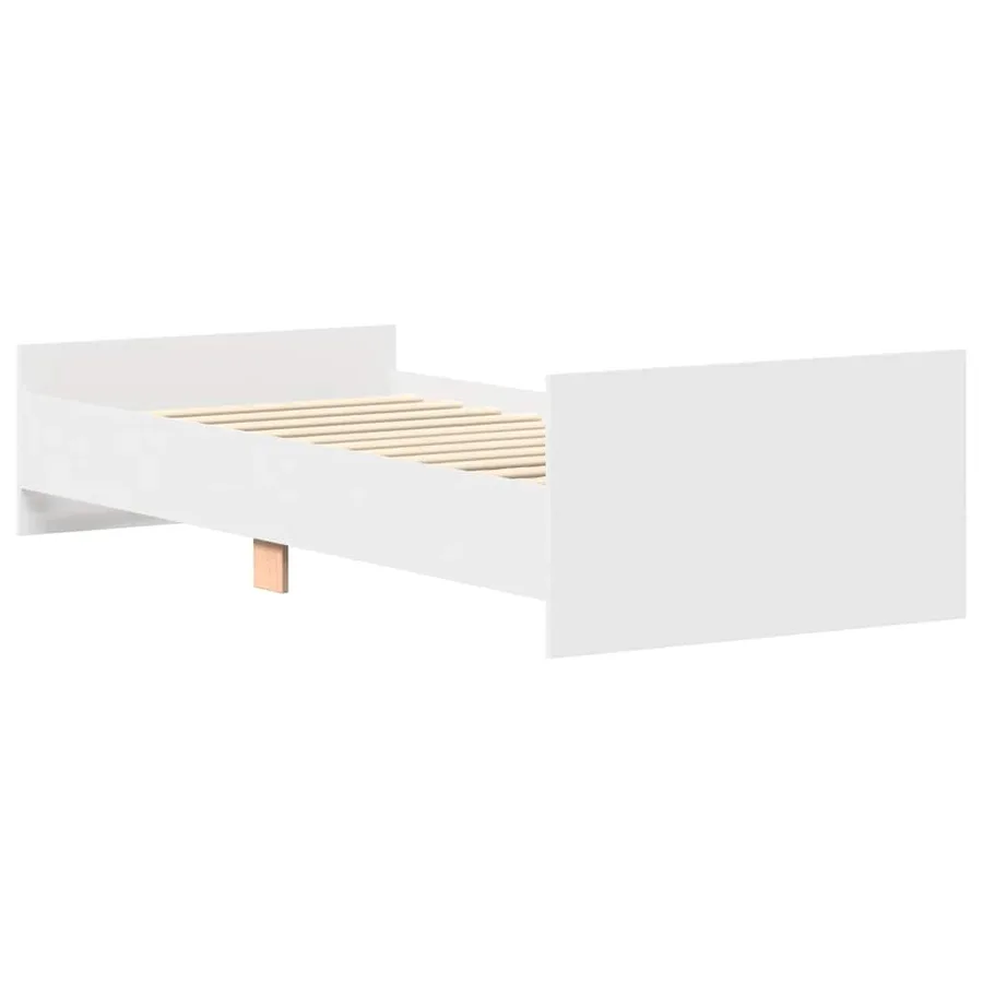 Cadre de lit sans matelas blanc 100x200 cm bois d'ingénierie - 7
