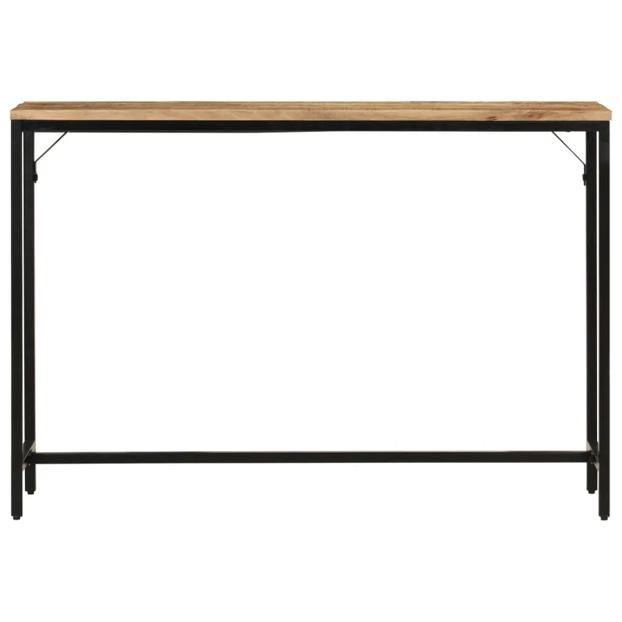 Table console 110x30x75 cm bois de manguier massif brut et fer - 2