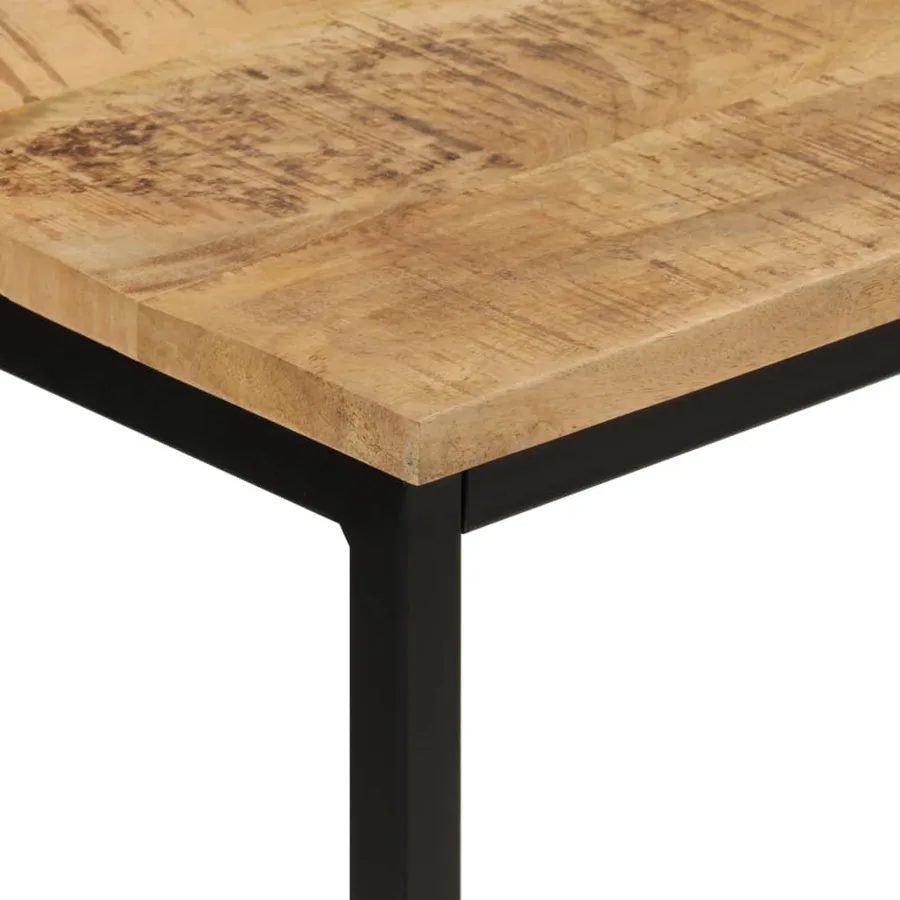 Table console 110x30x75 cm bois de manguier massif brut et fer - 4