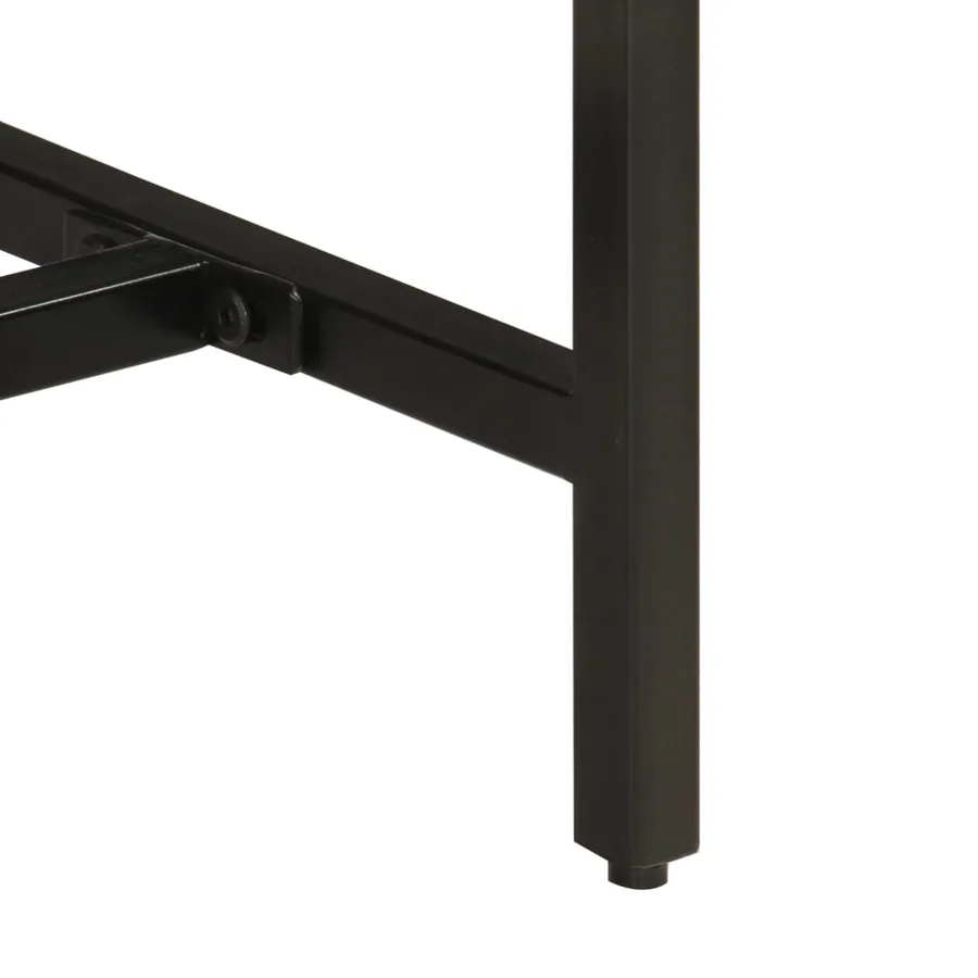 Table console 110x30x75 cm bois de manguier massif brut et fer - 6