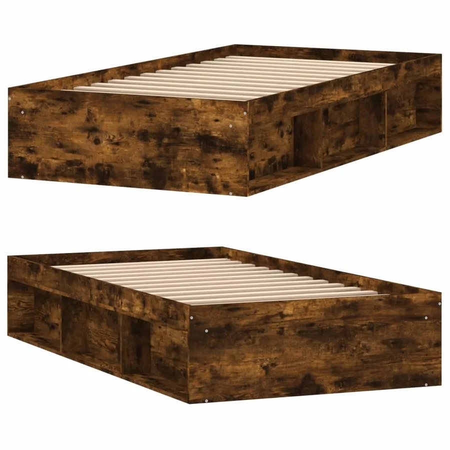 Cadre de lit sans matelas chêne fumé 100x200 cm - 4