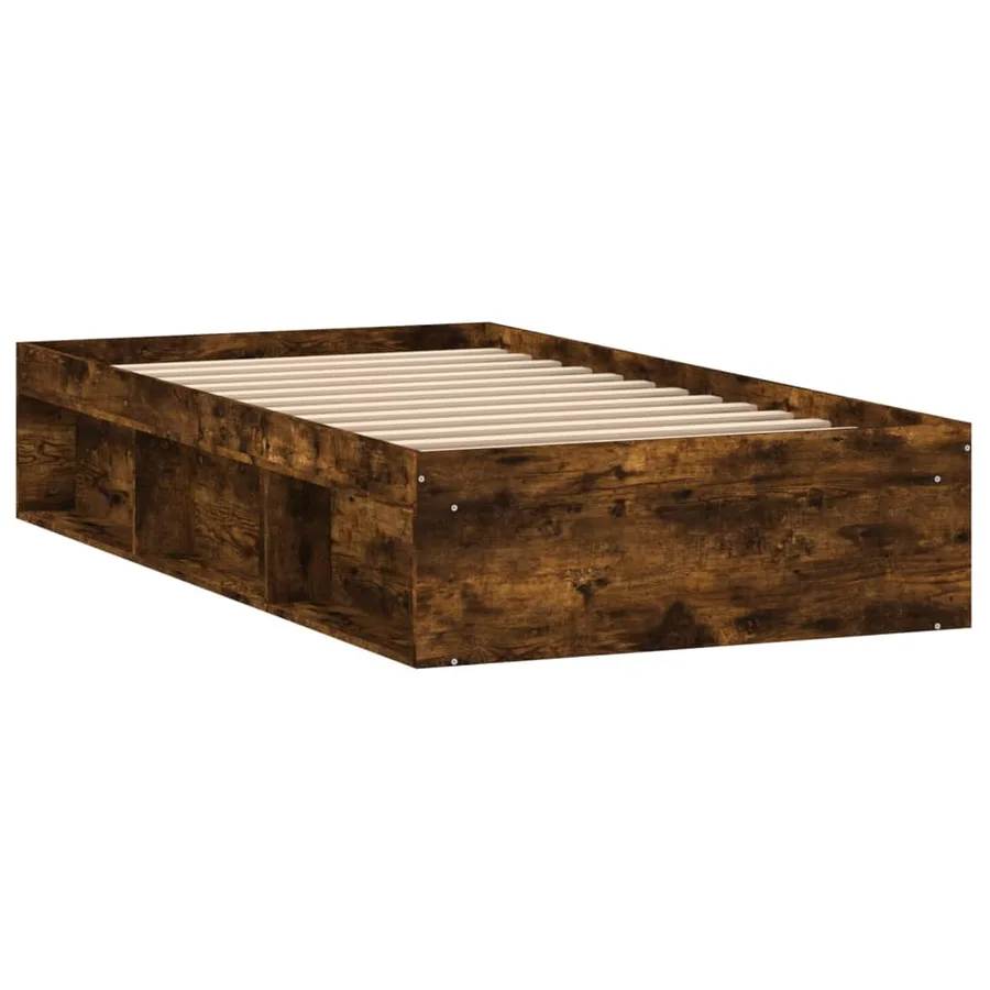 Cadre de lit sans matelas chêne fumé 100x200 cm - 5