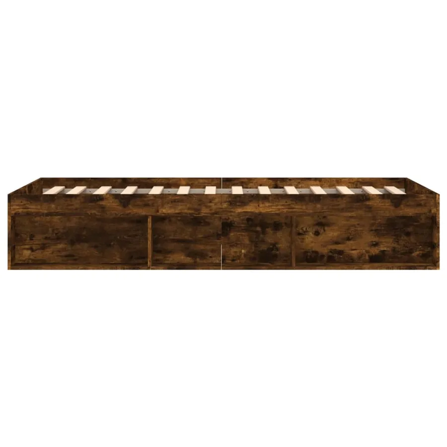 Cadre de lit sans matelas chêne fumé 100x200 cm - 7