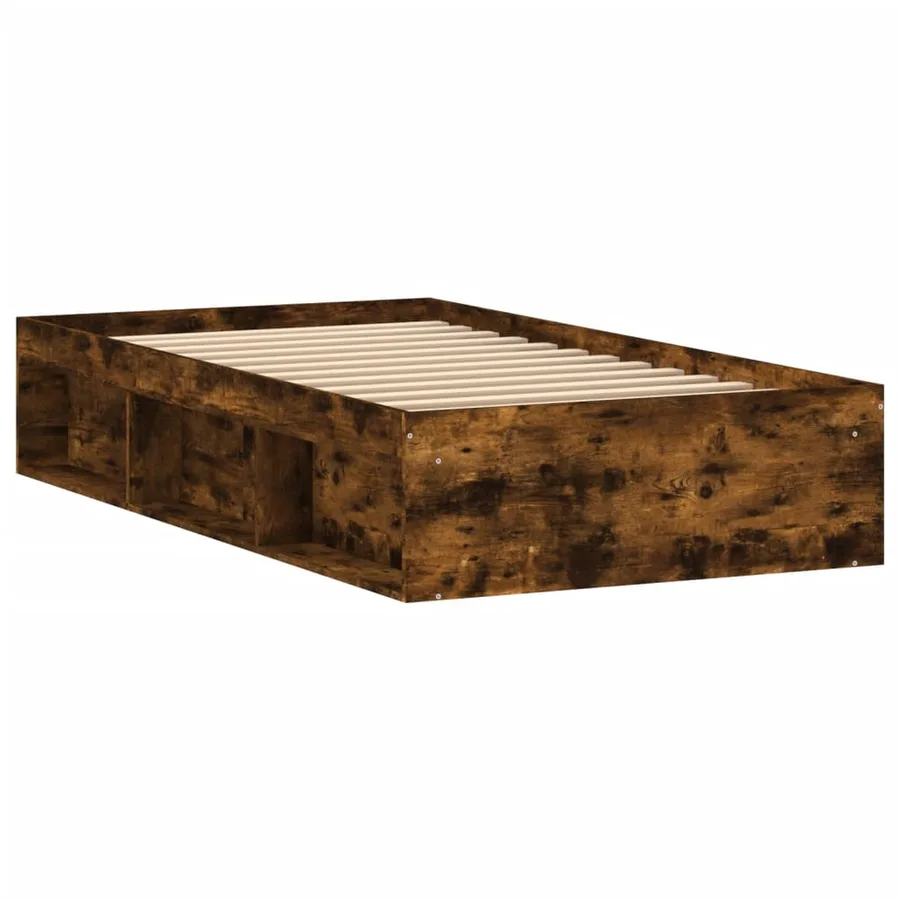 Cadre de lit sans matelas chêne fumé 100x200 cm - 8