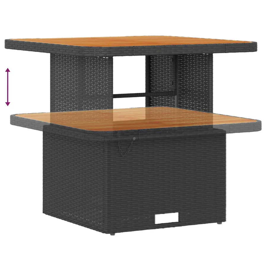 Ensemble de canapé de jardin 9 pcs Noir polyrotin - 9