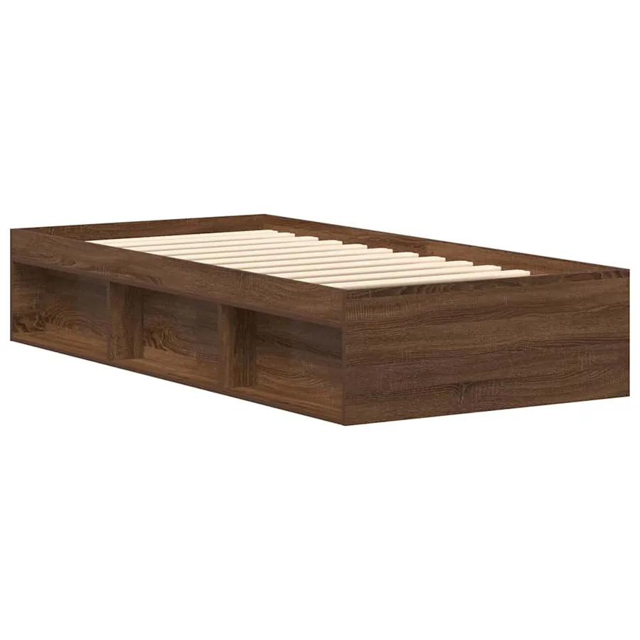 Cadre de lit sans matelas chêne marron 100x200 cm - 4