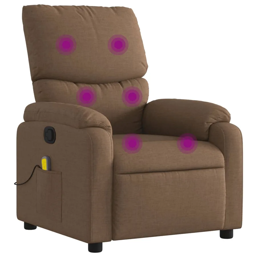 Fauteuil de massage inclinable Marron Tissu - 2