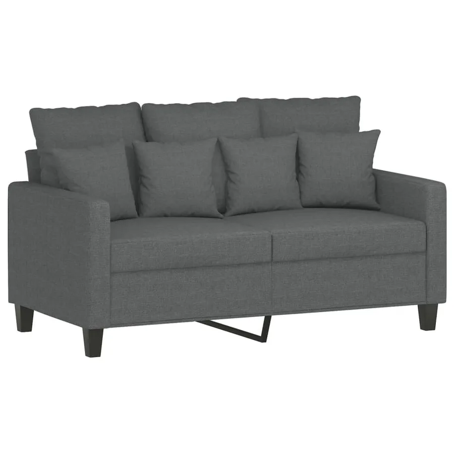 Ensemble de canapés 2 pcs avec coussins Gris foncé Tissu - 3