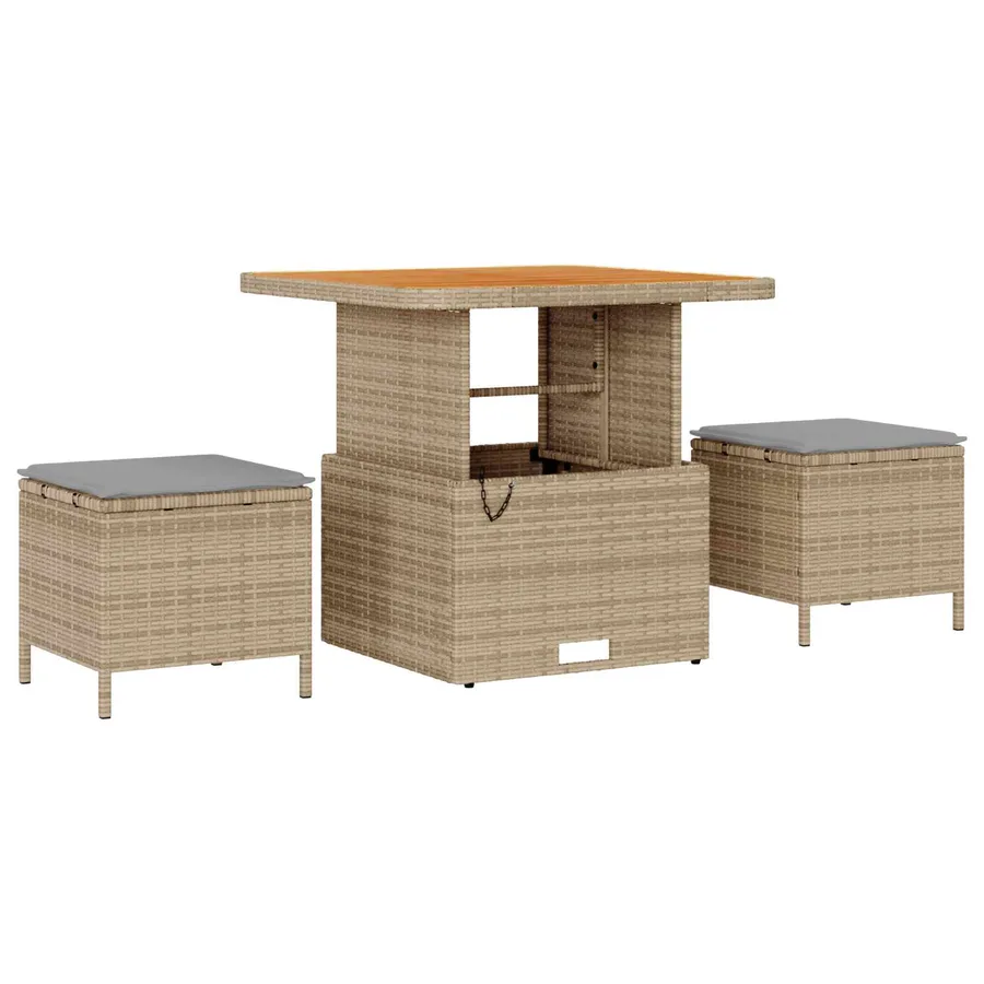 Ensemble de canapé de jardin 10 pcs Beige polyrotin - 4