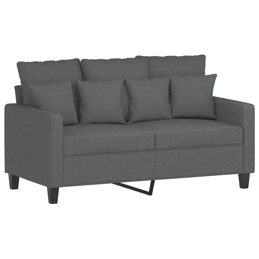 Ensemble de canapés 3 pcs coussins gris foncé tissu - 3