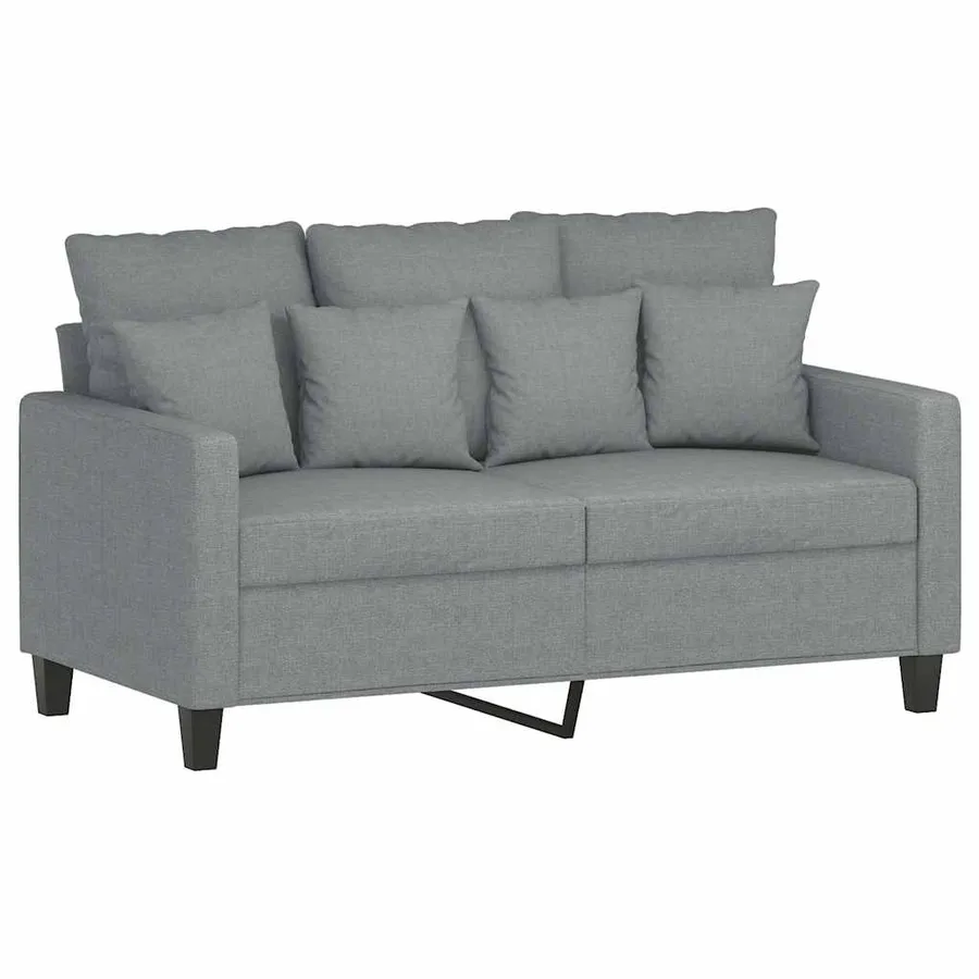 Canapé à 2 places Gris clair 120 cm Tissu - 2