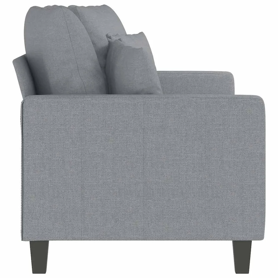 Canapé à 2 places Gris clair 140 cm Tissu - 5