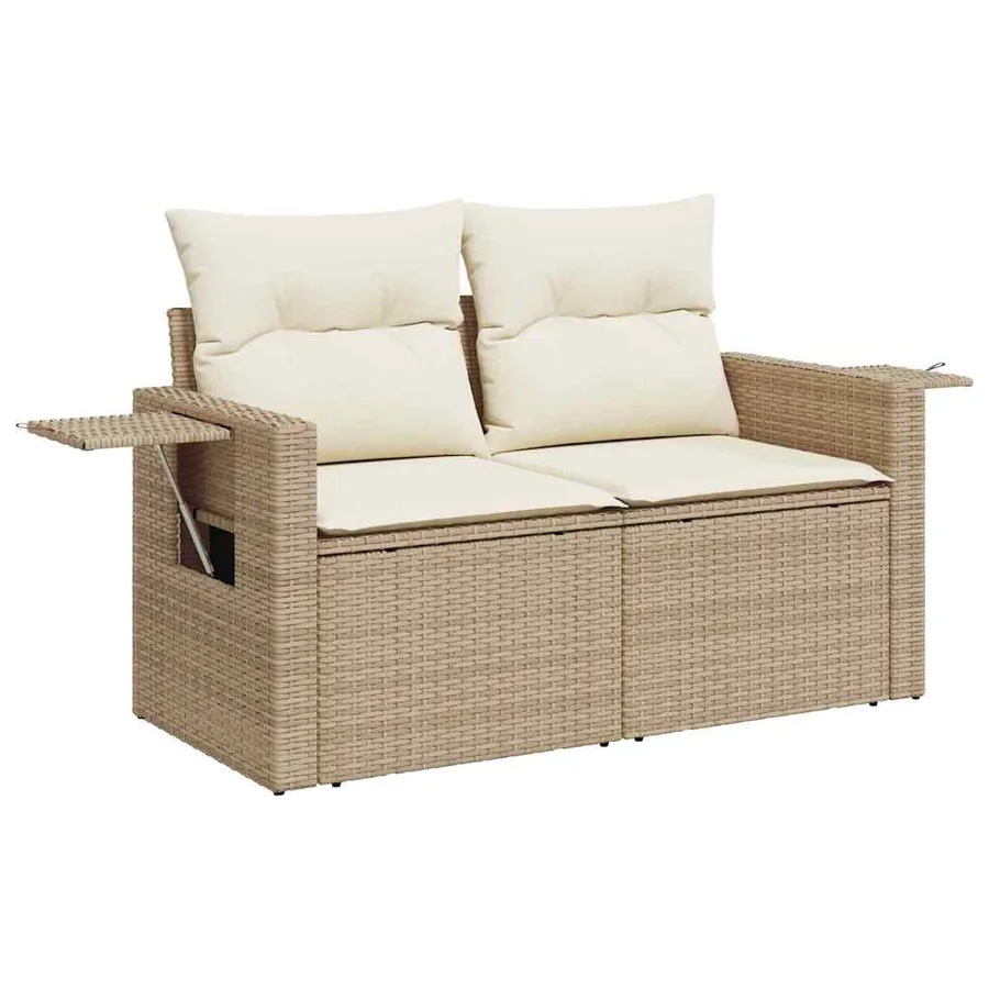 Ensemble de canapé de jardin 10 pcs Beige polyrotin - 6