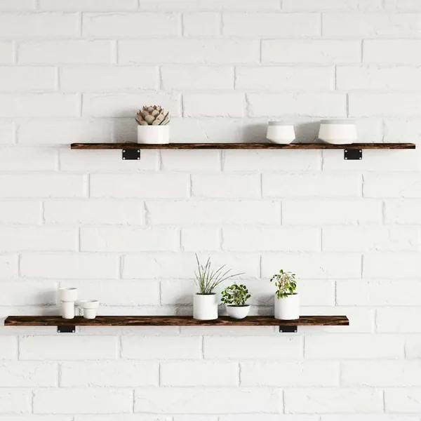 Étagères murales 4pcs chêne fumé 100x10x1,5cm bois d'ingénierie