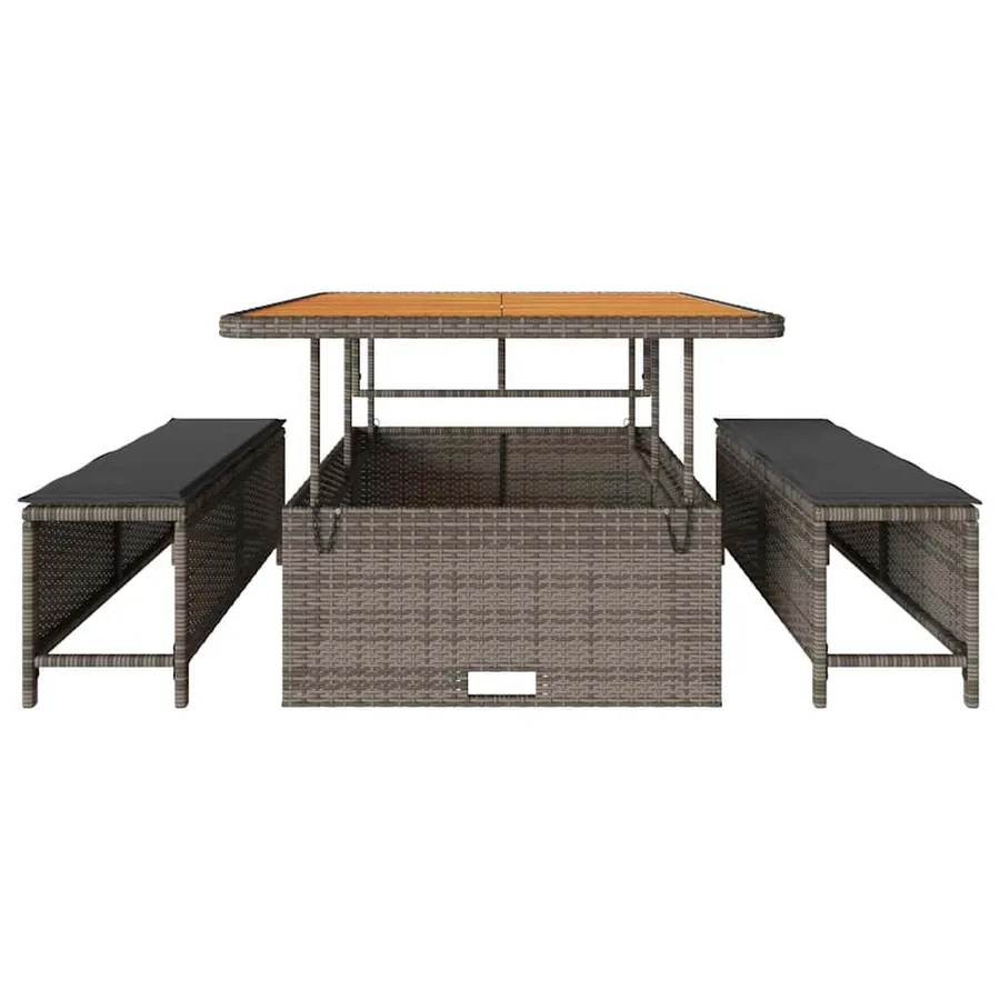 Ensemble de salle à manger pour jardin Gris polyrotin - 7