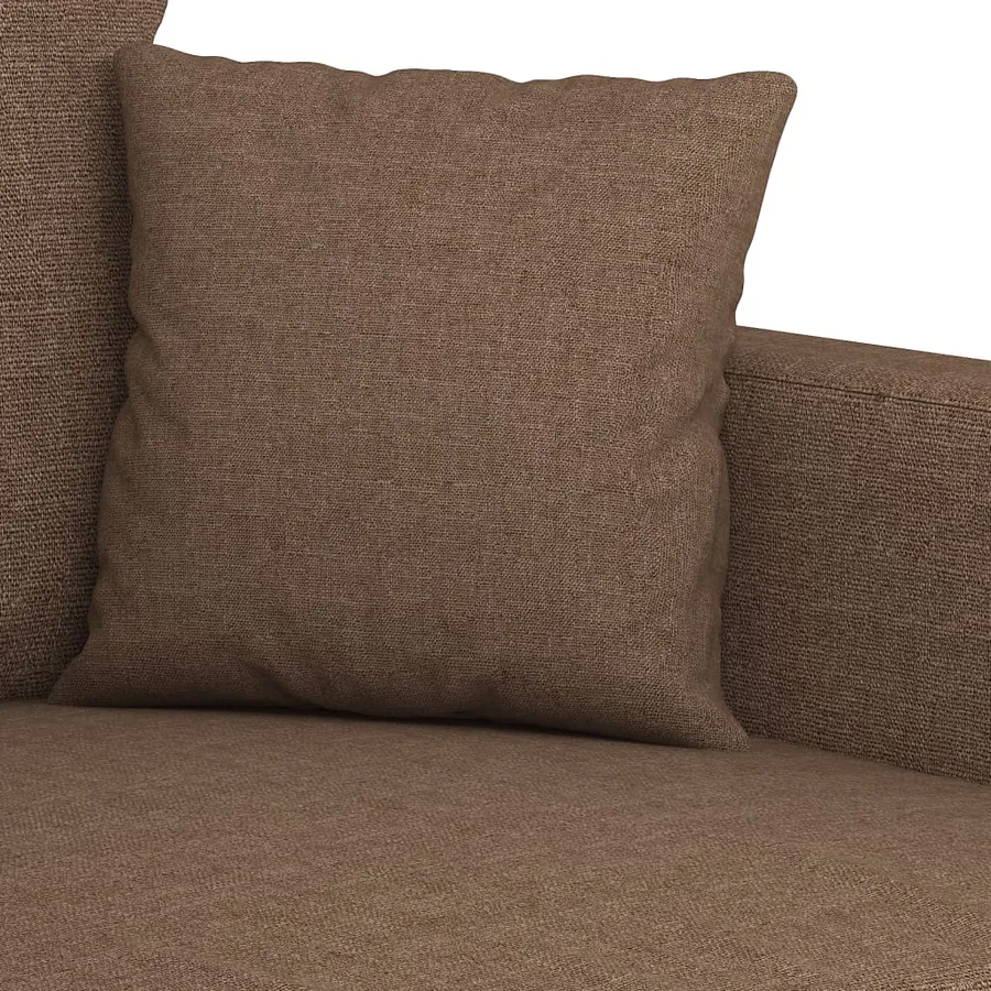 Ensemble de canapés 3 pcs avec coussins Marron Tissu - 6