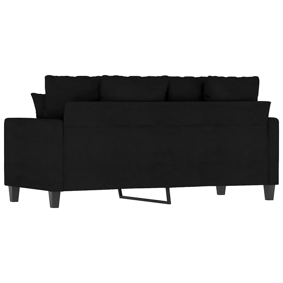 Canapé à 2 places Noir 140 cm Tissu - 6