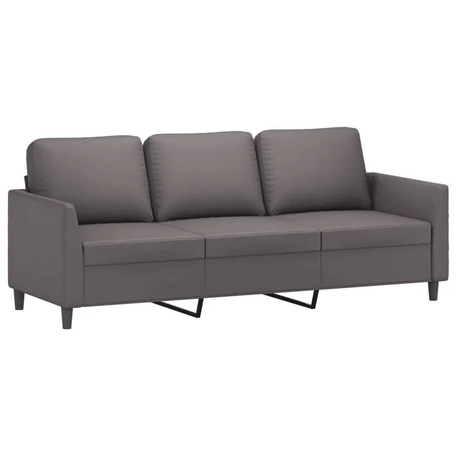 Ensemble de canapés 2 pcs avec coussins Gris Similicuir - 4