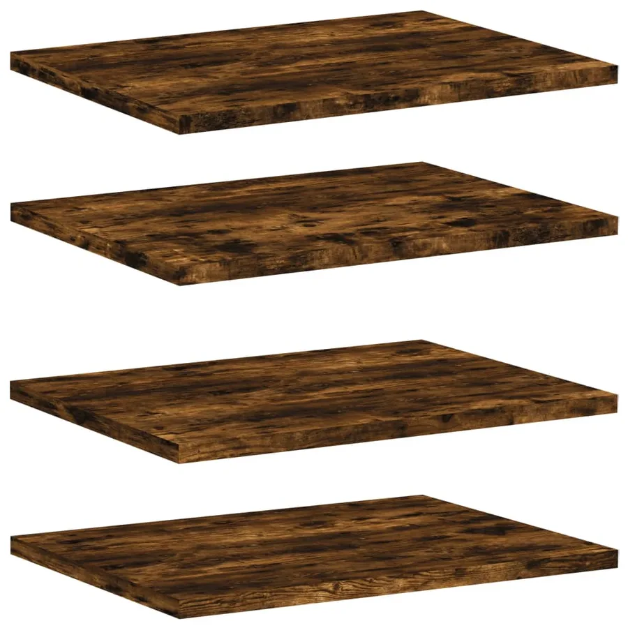 Étagères murales 4 pcs chêne fumé 40x30x1,5cm bois d'ingénierie - 2