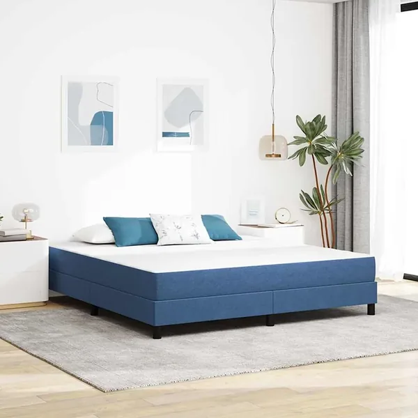 Matelas de Lit avec matelas Bleu 180 x 200 cm tissu
