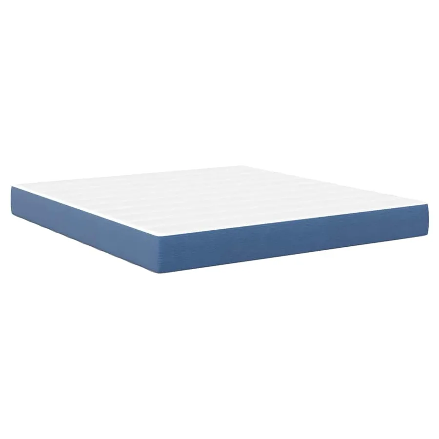 Matelas de Lit avec matelas Bleu 180 x 200 cm tissu - 2