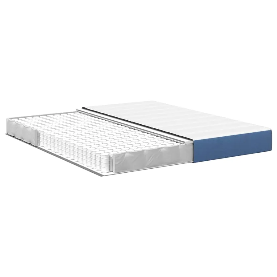 Matelas de Lit avec matelas Bleu 180 x 200 cm tissu - 4