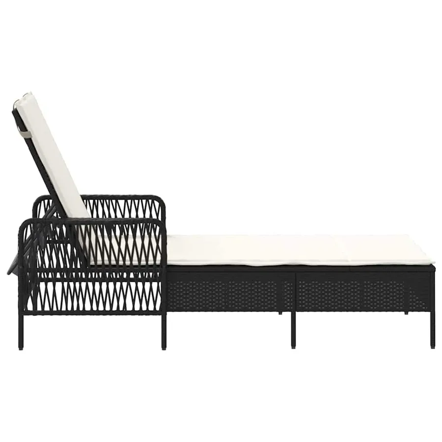 Transat Noir et blanc crème 55 x 200 x 92 cm polyrotin - 7