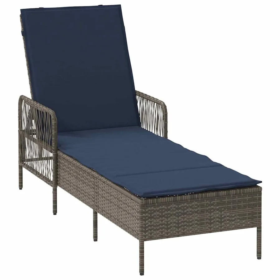 Transat Gris et bleu marine 200 x 55 x 92 cm polyrotin - 2
