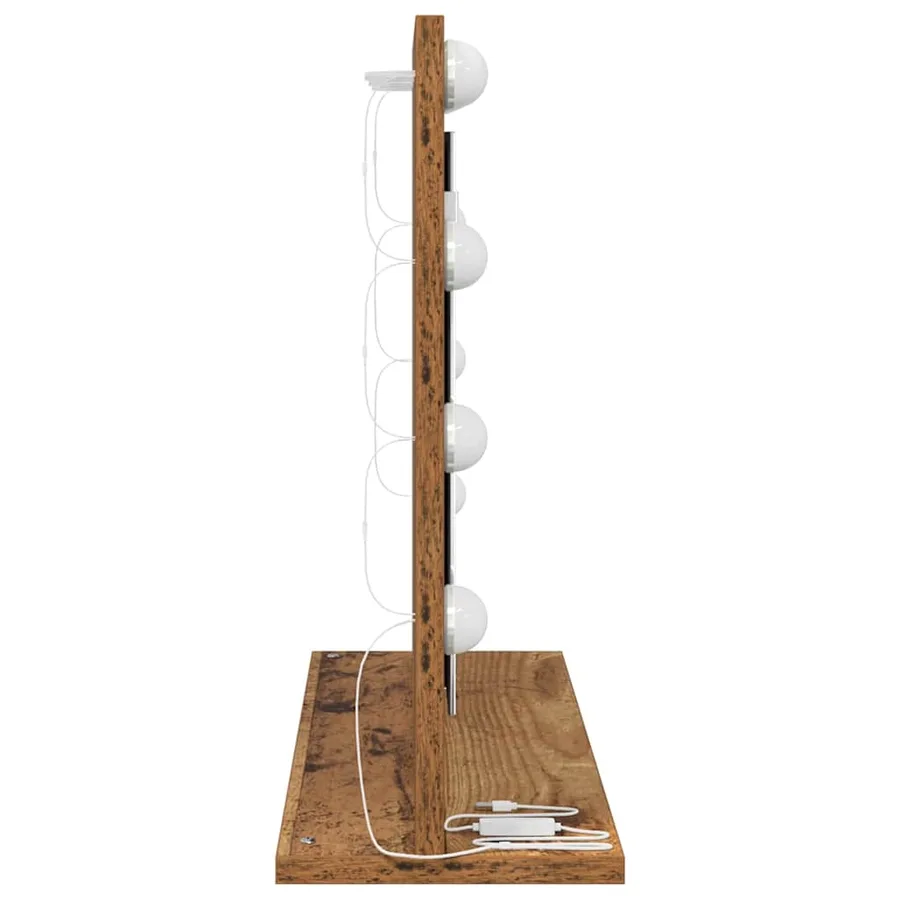 Miroir de vanité Rectangulaire Bois ancien 60 x 45 x 18 cm - 5