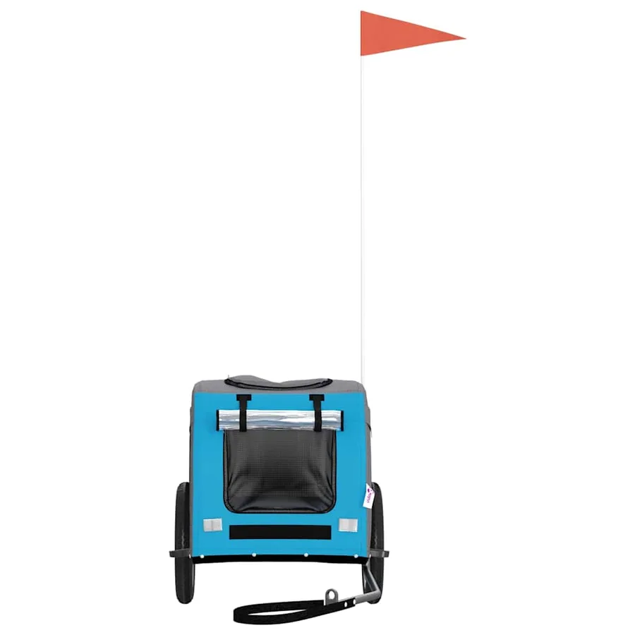 Remorque de vélo pour animaux de compagnie bleu et gris - 4