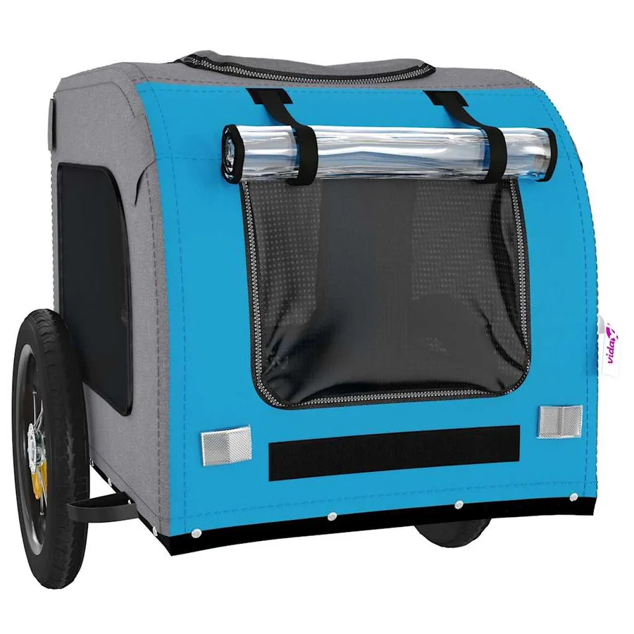 Remorque de vélo pour animaux de compagnie bleu et gris - 5
