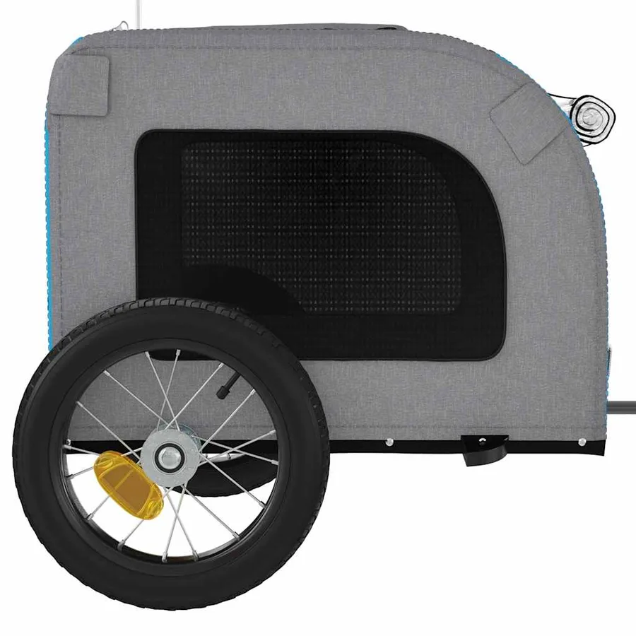 Remorque de vélo pour animaux de compagnie bleu et gris - 7