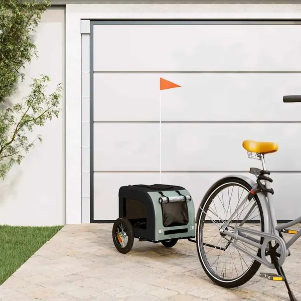 Remorque de vélo pour animaux de compagnie gris et noir