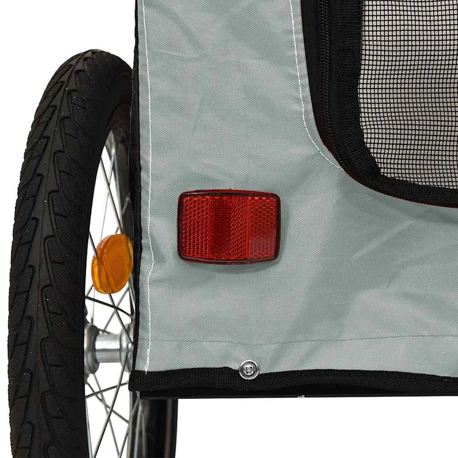 Remorque de vélo pour animaux de compagnie gris et noir - 11