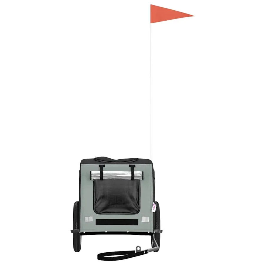 Remorque de vélo pour animaux de compagnie gris et noir - 4